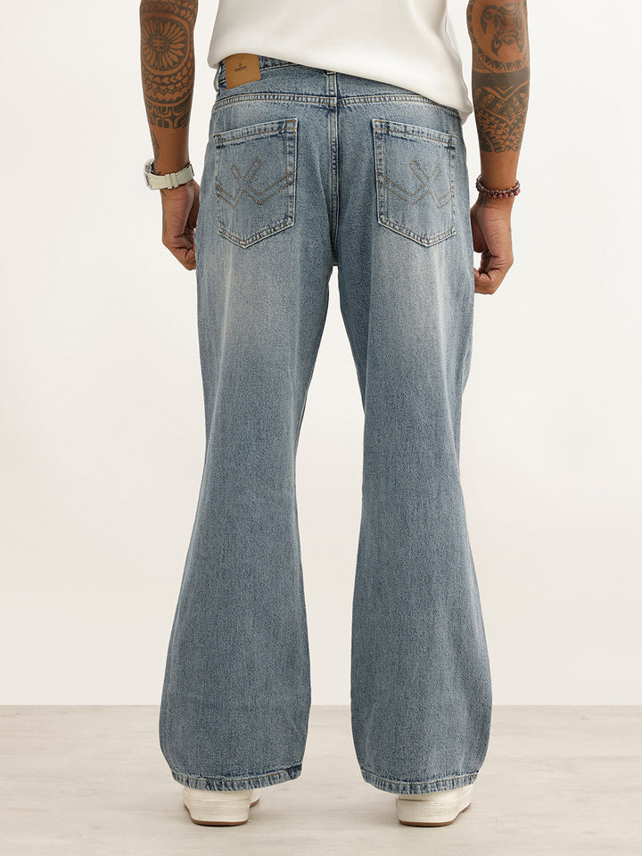 Classic Washed Bootcut Denim Jeans | Light Blue