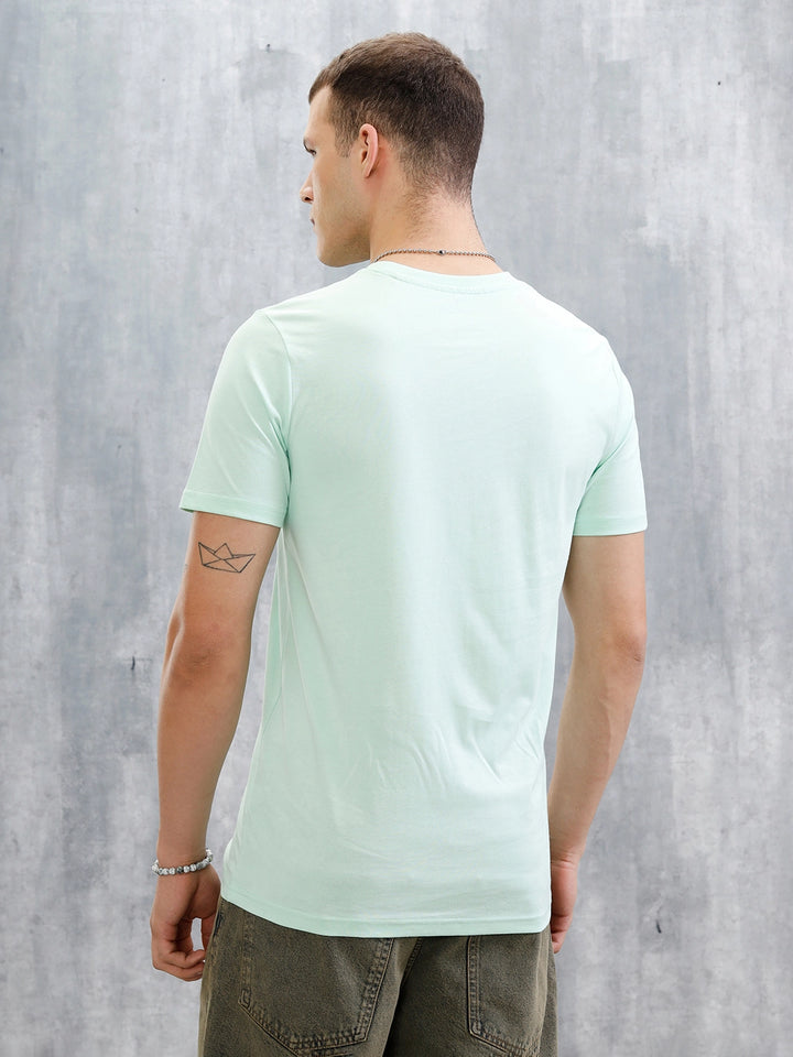 Logo Placement Printed T-Shirt | Light Green