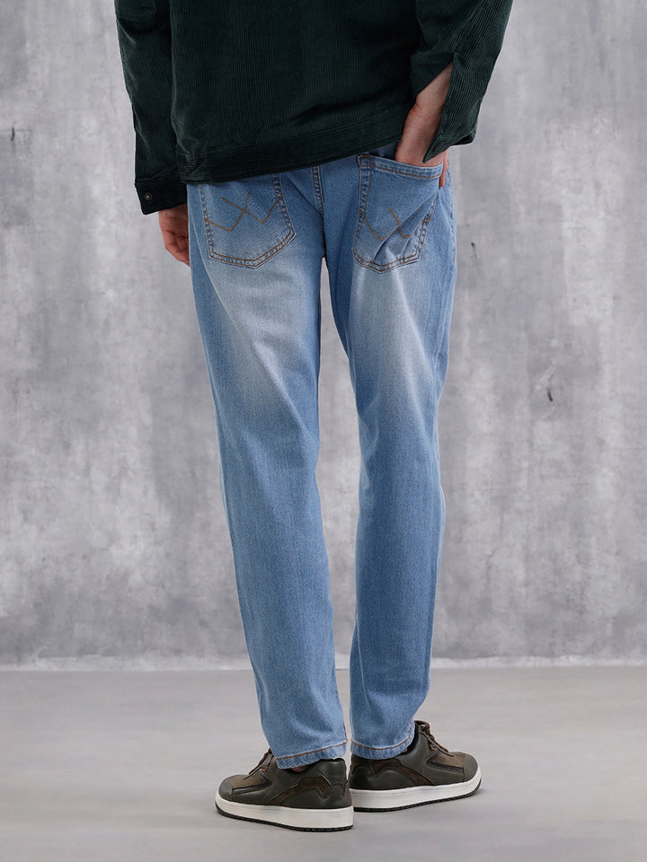 Heavy Fade Skinny Crop Jeans | Light Blue