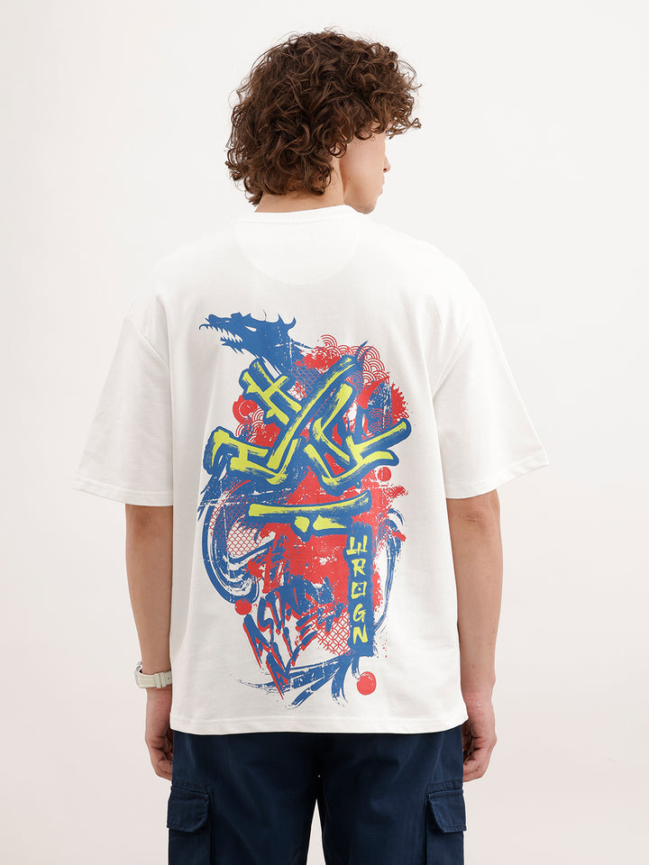 Oversized Back Printed T-Shirt | Off White