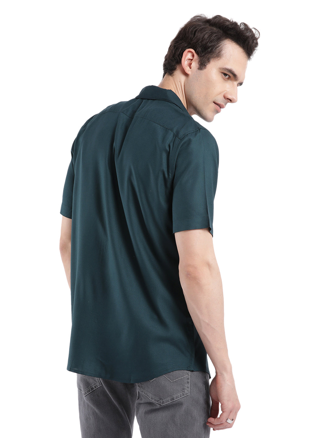 Deep Teal Viscose Shirt