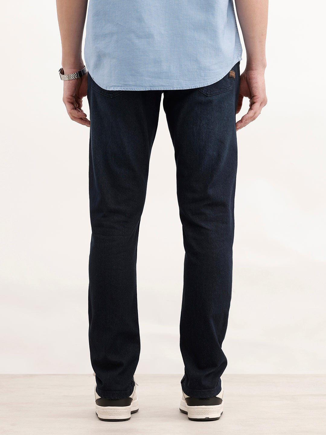 Solid Slim Fit Denim Jeans  | Dark Blue