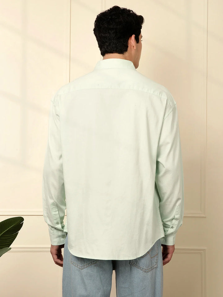 Light Green Double Pocket Oversized Shirt