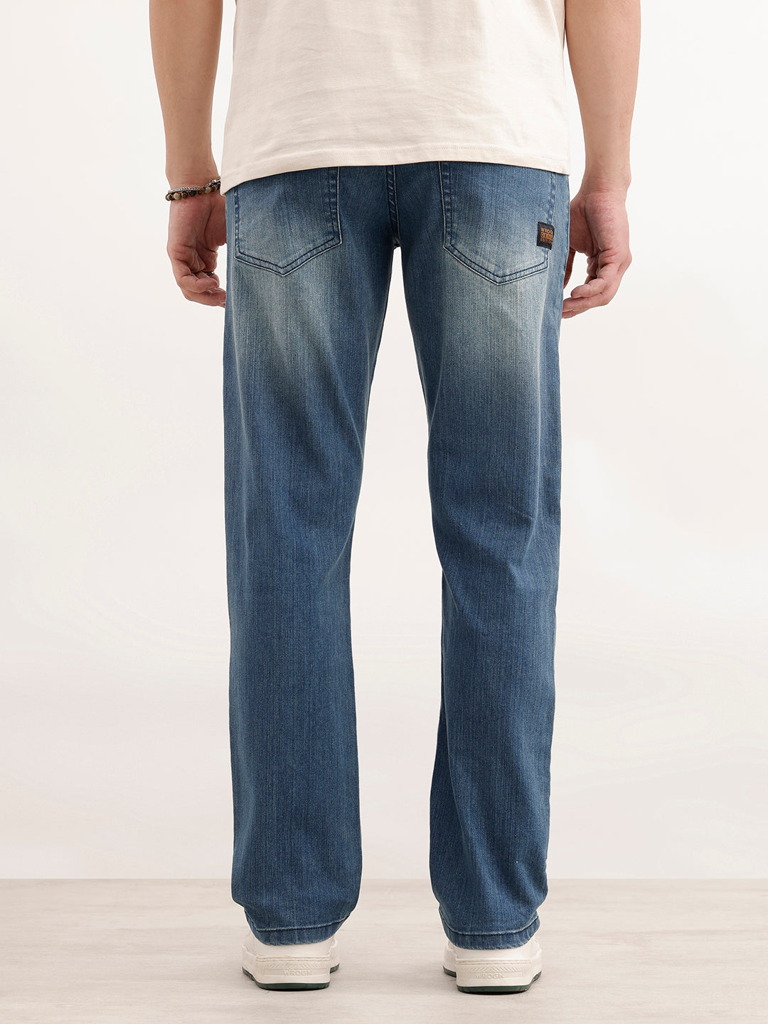 Straight Fit Faded Denim Jeans  | Light Blue