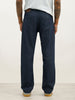 Solid Anti Fit Pleated Denim Jeans | Dark Blue