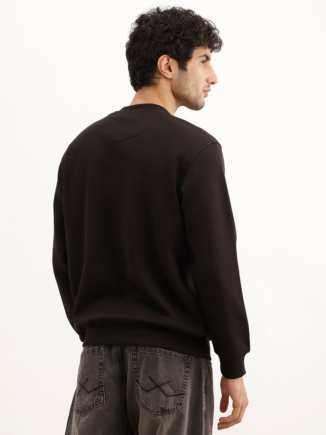 Classic Placement Patch Detail Sweatshirt | Black