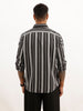 Slim Fit Striped Full Sleeve Shirt | Black