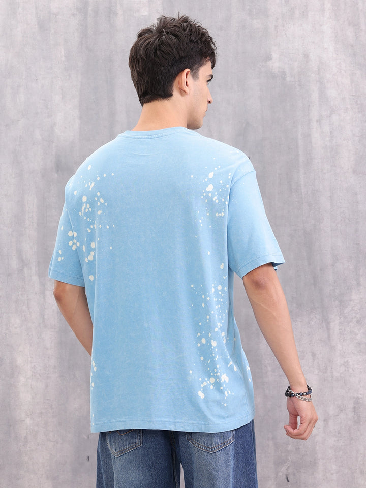 Retro Washed Effect Oversized Fit T-shirt | Blue