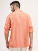 Oversized Solid Double Pocket Shirt | Peach
