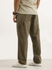 Solid Loose Fit Carpenter Denim | Olive