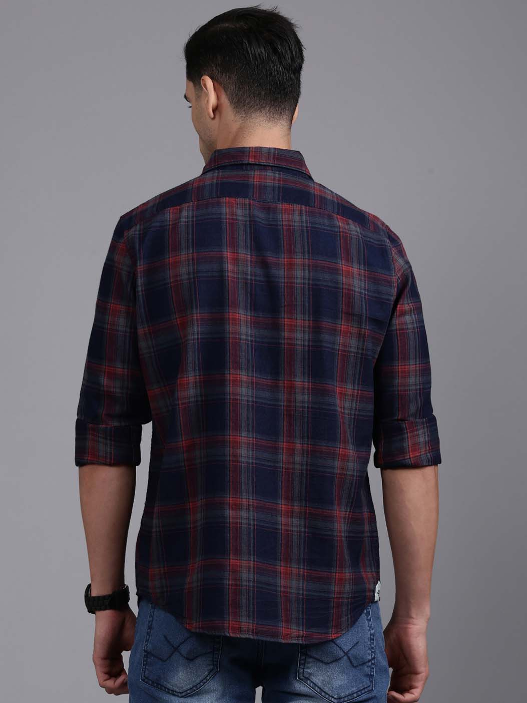 Red on Blue Checked Shirt