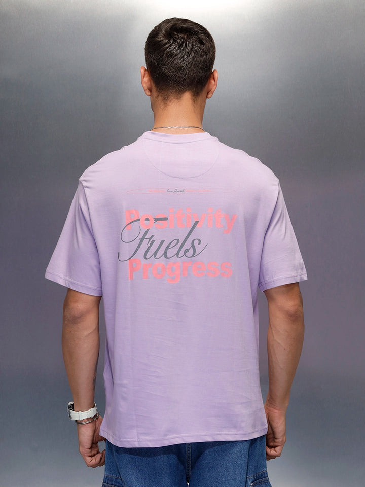 Men's oversized tshirt with graphic print on back  | Purple