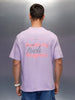 Men's oversized tshirt with graphic print on back  | Purple