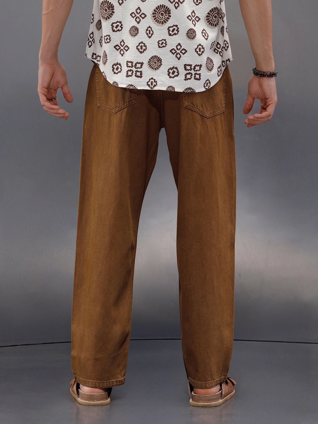 Men’s Loose Fit Washed Denim | Khaki