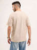 Oversized Fit Placement Printed T-Shirt | Beige