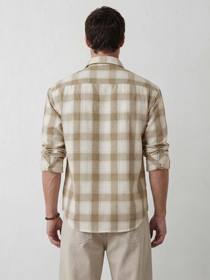 Classic Double Pocket Checkered Shirt | Beige