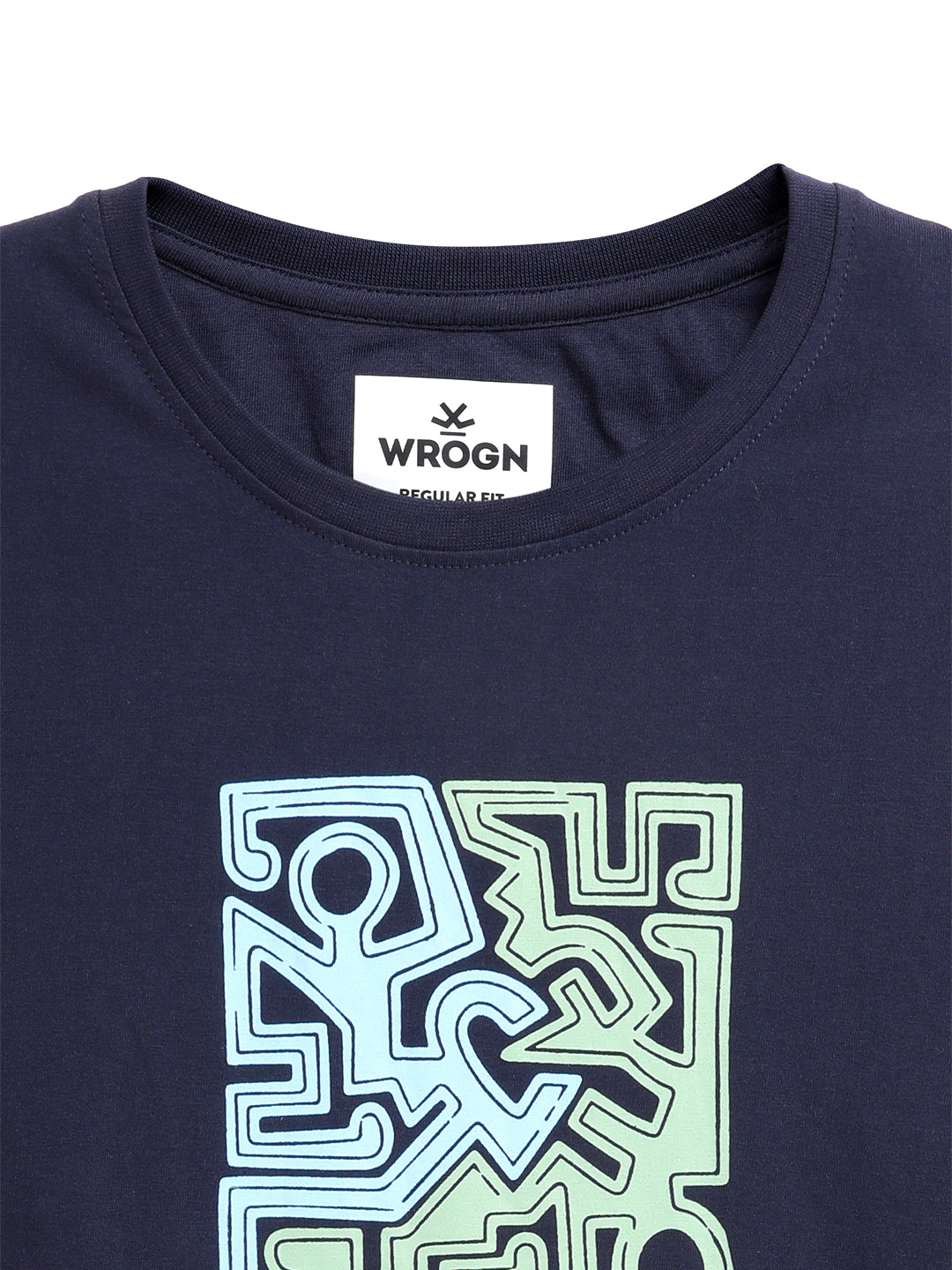 Wrogn Grooves Chest Printed T-Shirt