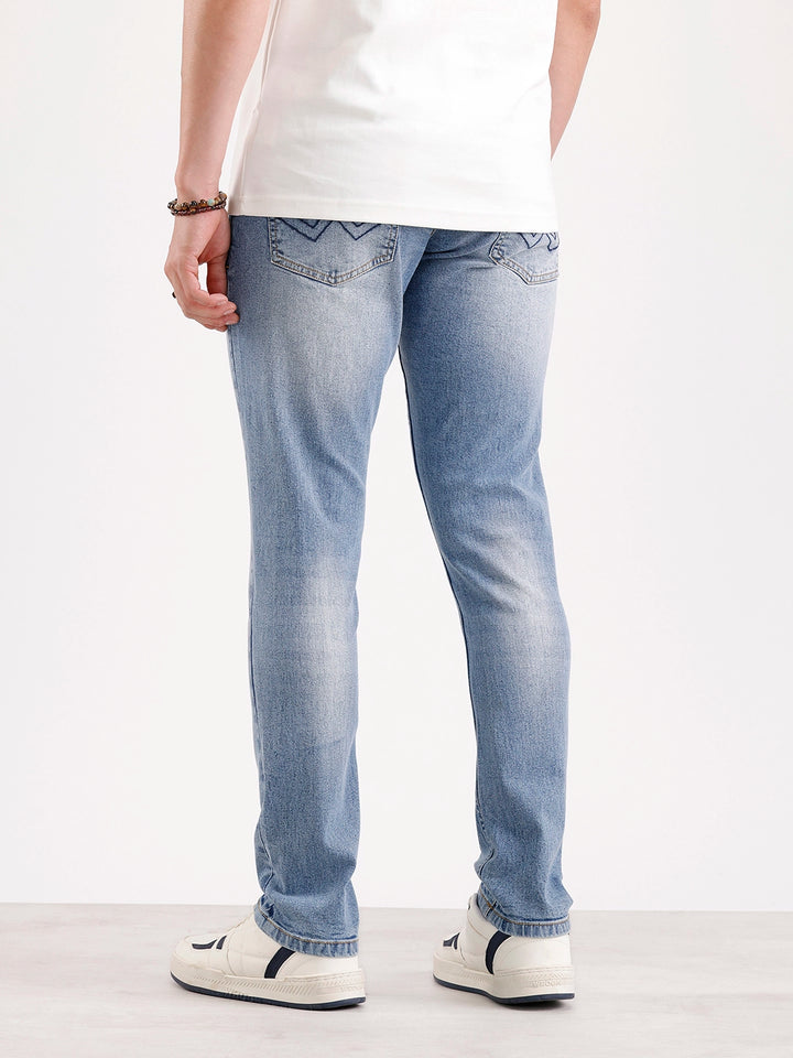 Faded Slim Fit Denim Jeans   |  Blue
