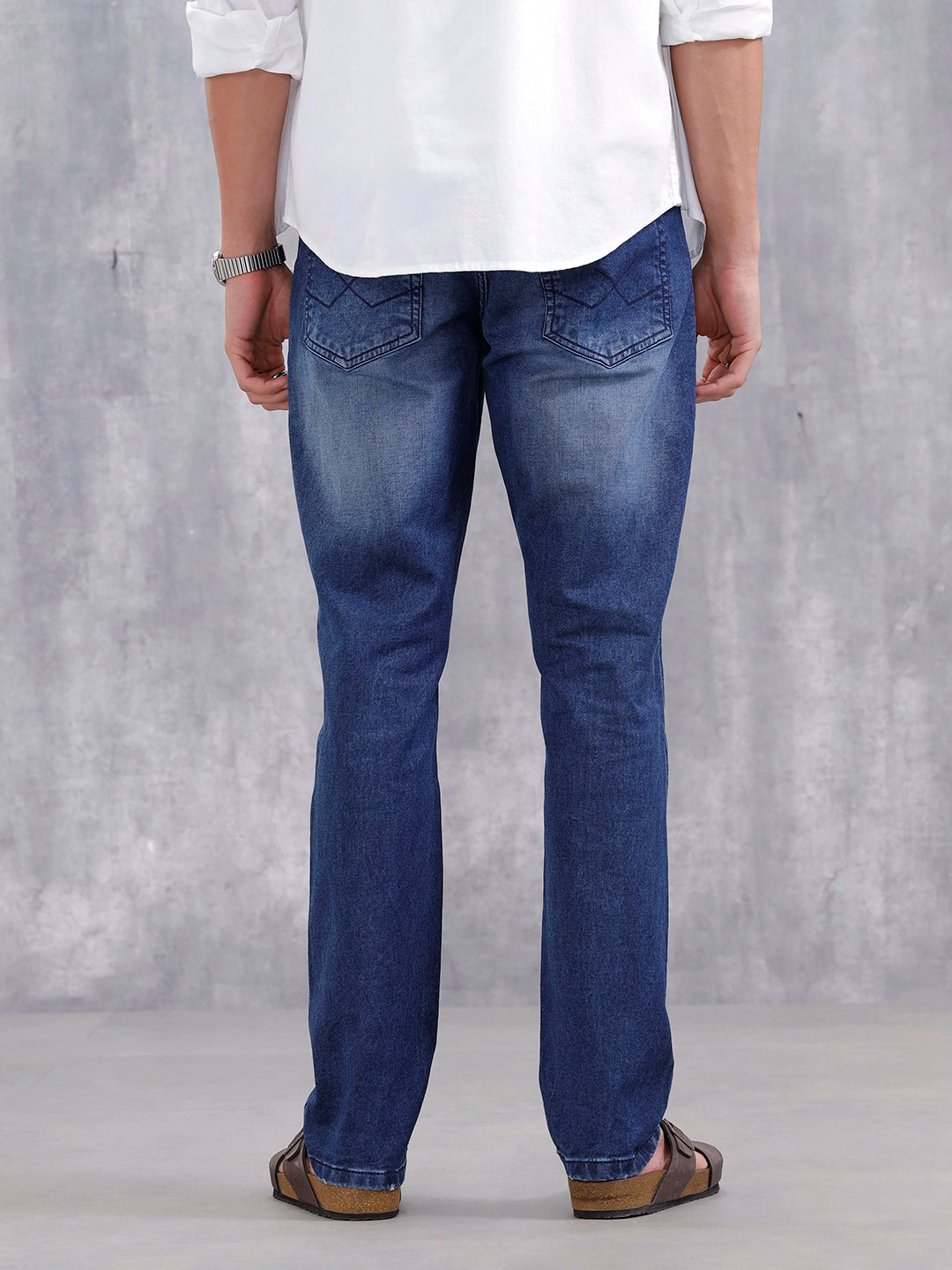 Mild Distressed Straight Fit Jeans | Dark Stone