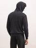 Solid Comfort Fit Hooded Sweater | Black