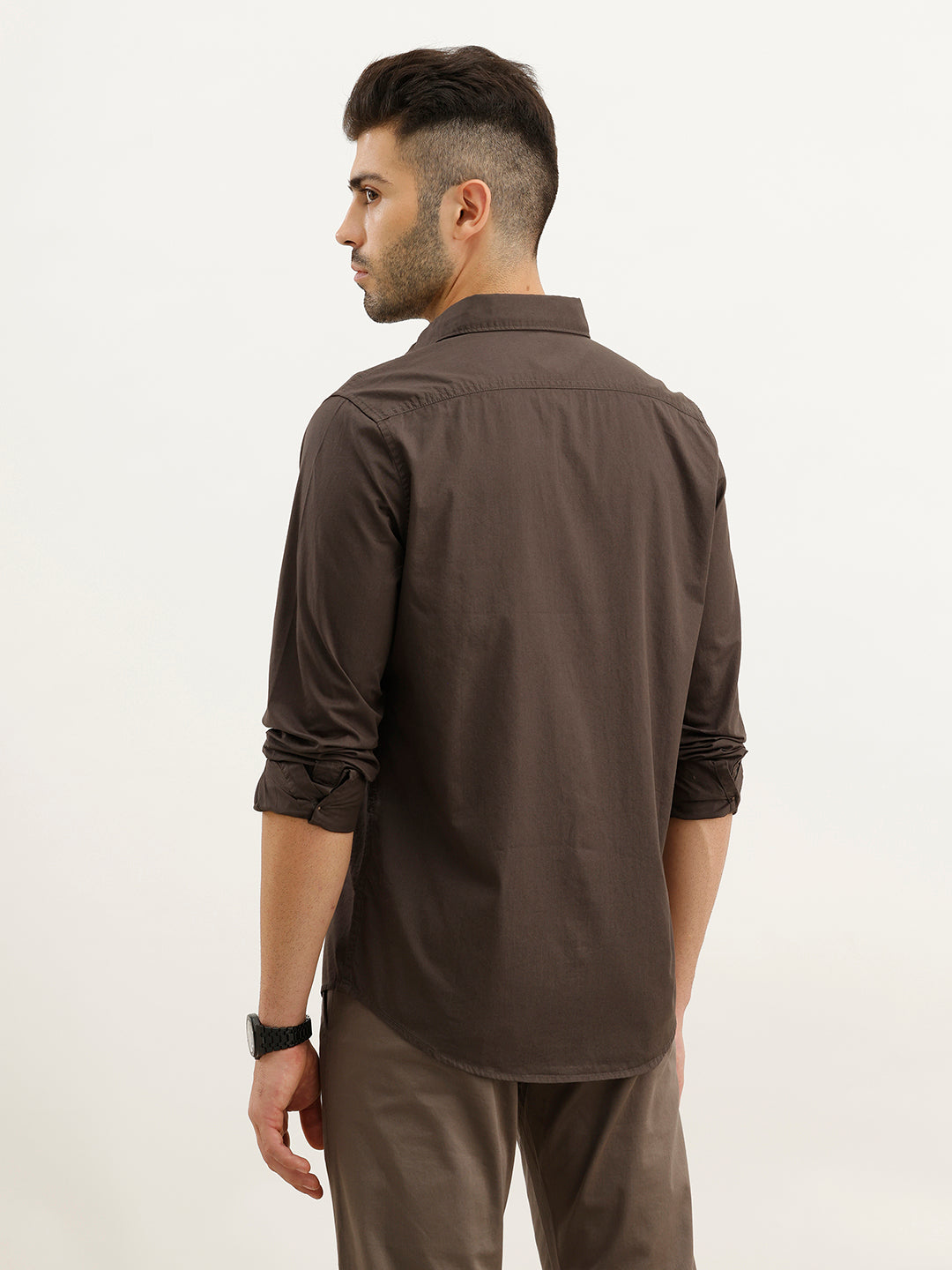 Solid Regular Fit Shirt | Dark Grey