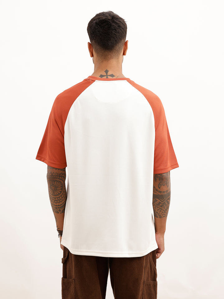 Placement Printed Raglan Collar T-Shirt | Off White