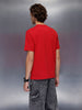 Men’s slim fit placement print t-shirt | Red