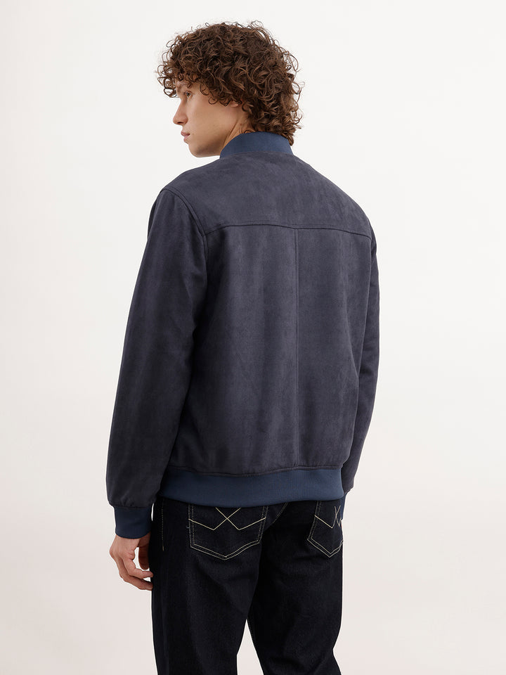 Slim Fit Bomber Jacket  | Blue