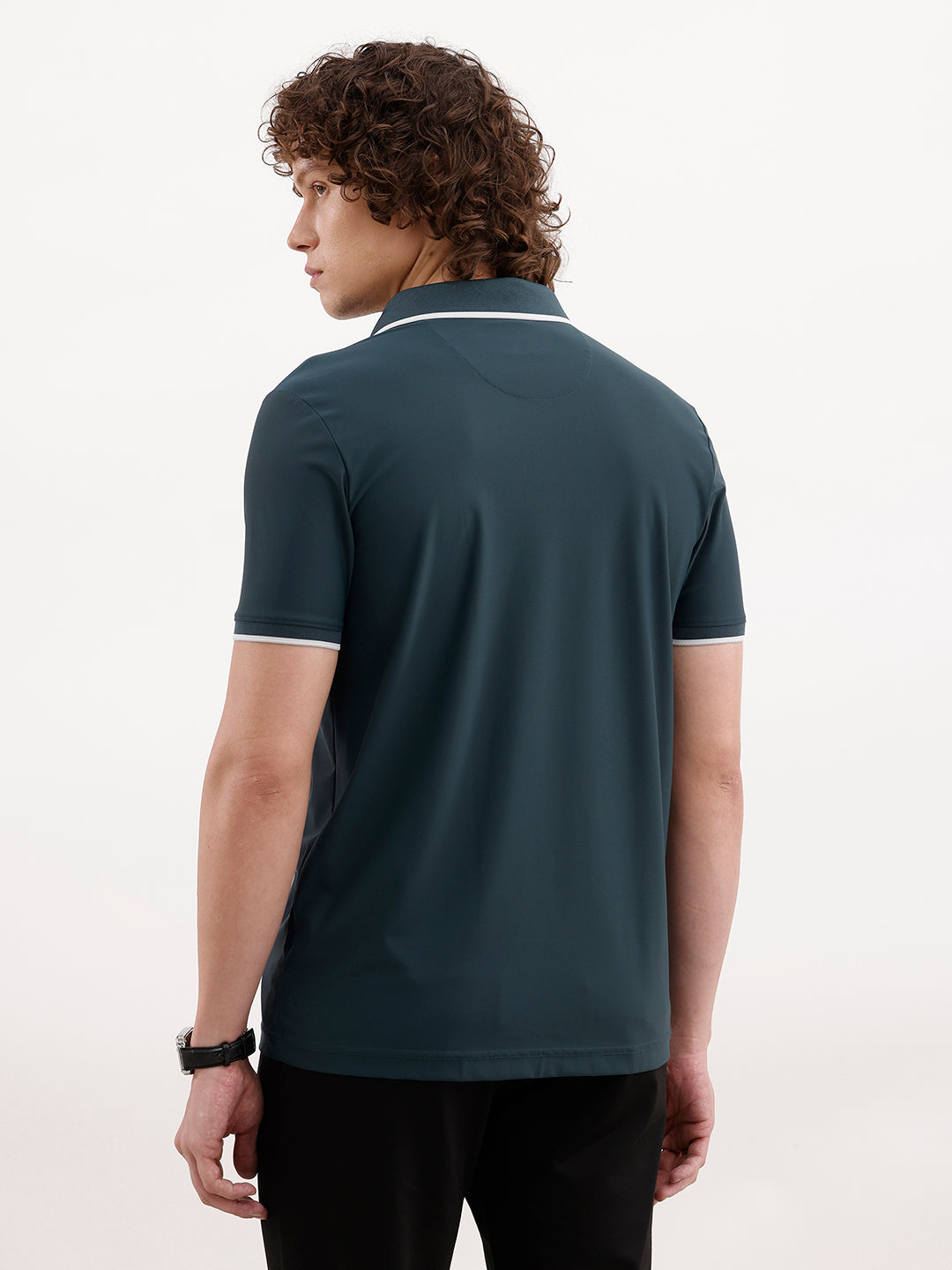 Slim Fit Tipping Collar Polo T-Shirt | Teal