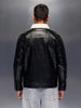 Men's casual jacket with contrast fur collar | Black