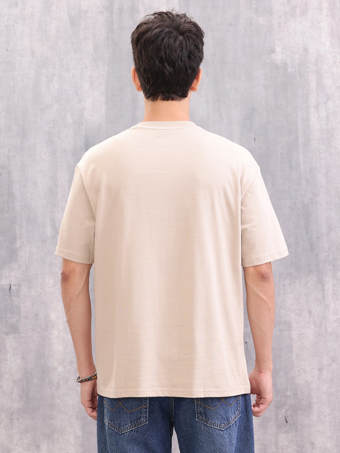 Brand Carrier Graphic Printed Oversized Fit T-Shirt | Beige