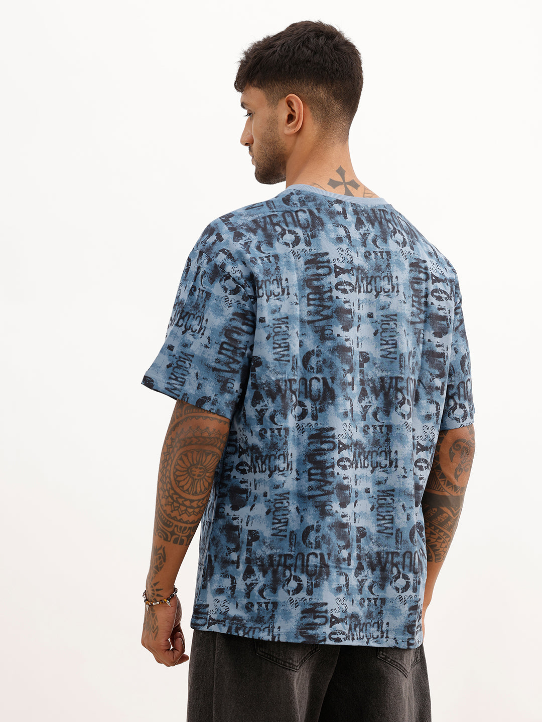 Classic Oversized AOP T-Shirt | Blue | WTS02HSOS1024S