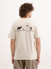 Comfort Fit Backprinted T- Shirt  | Beige