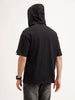 Solid Oversized Hooded T-Shirt | Black