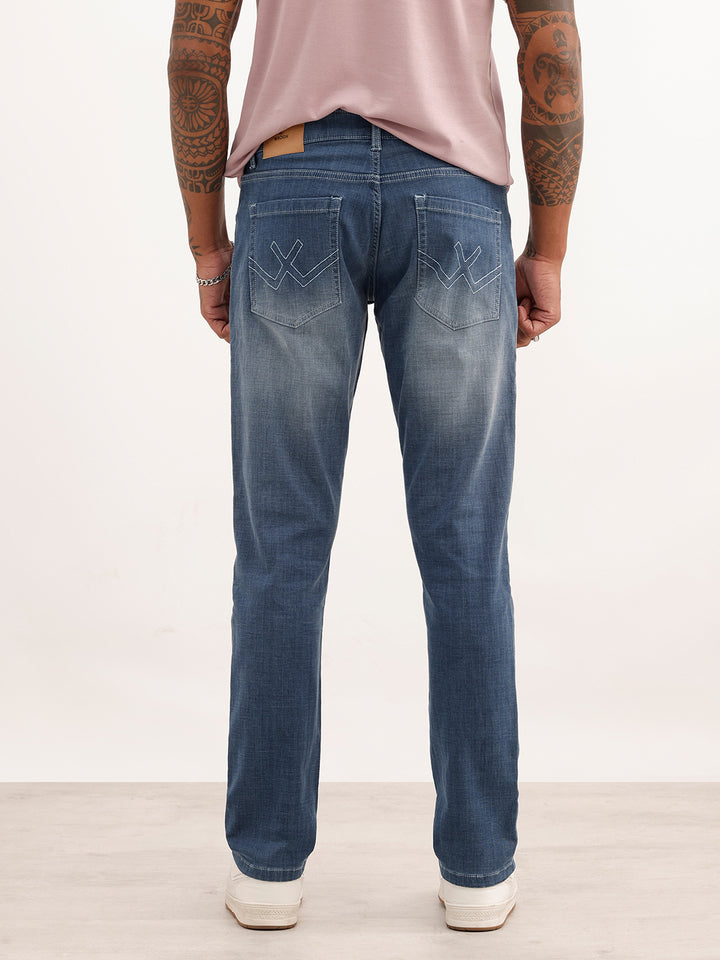 Slim Fit Faded Butter Denim Jeans | Light Blue