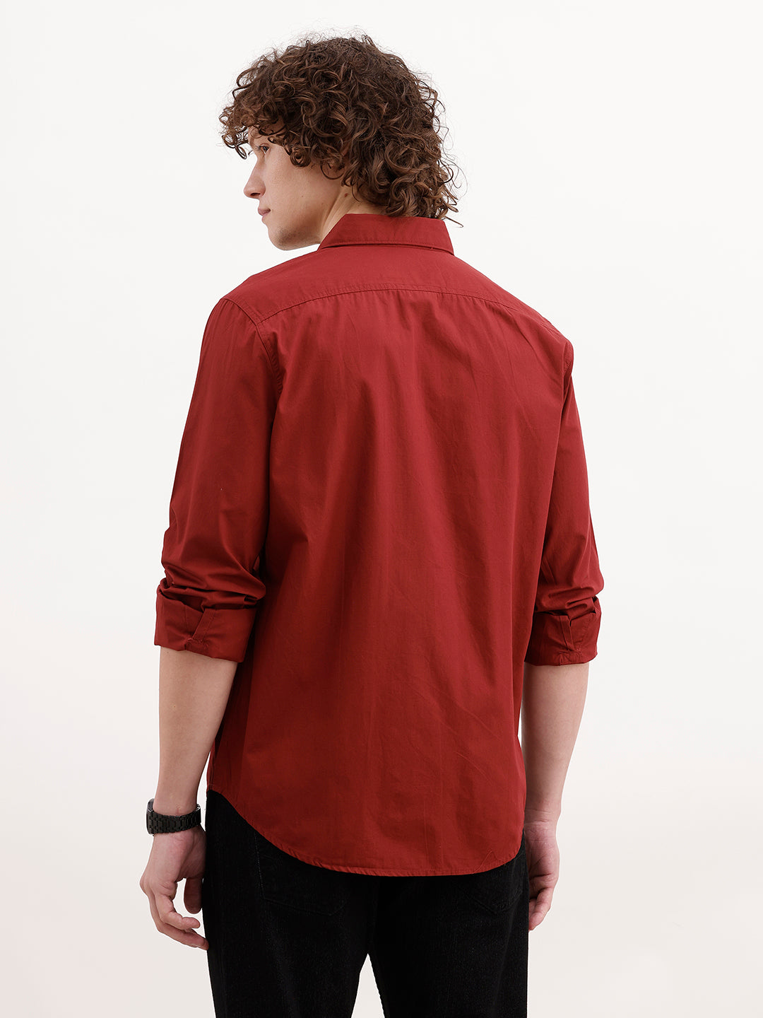 Solid Slim Fit Shirt | Maroon
