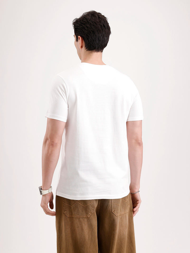 Classic Foil Printed T-Shirt  | Off White