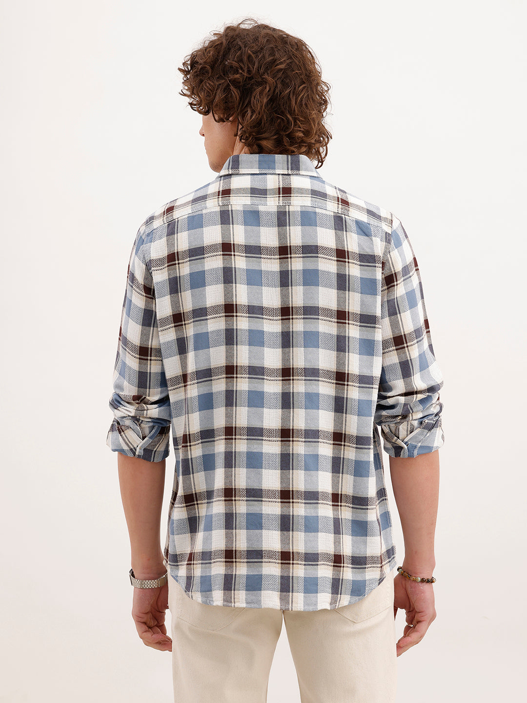 Slim Fit Textured Shirt  | Blue