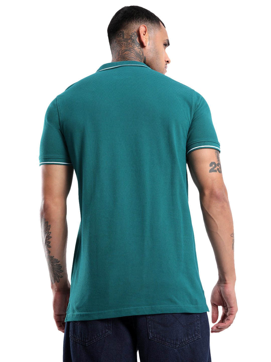 Classic Teal Tipping Polo T-Shirt