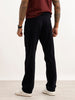 Solid Straight Fit Corduroy Trousers | Navy Blue
