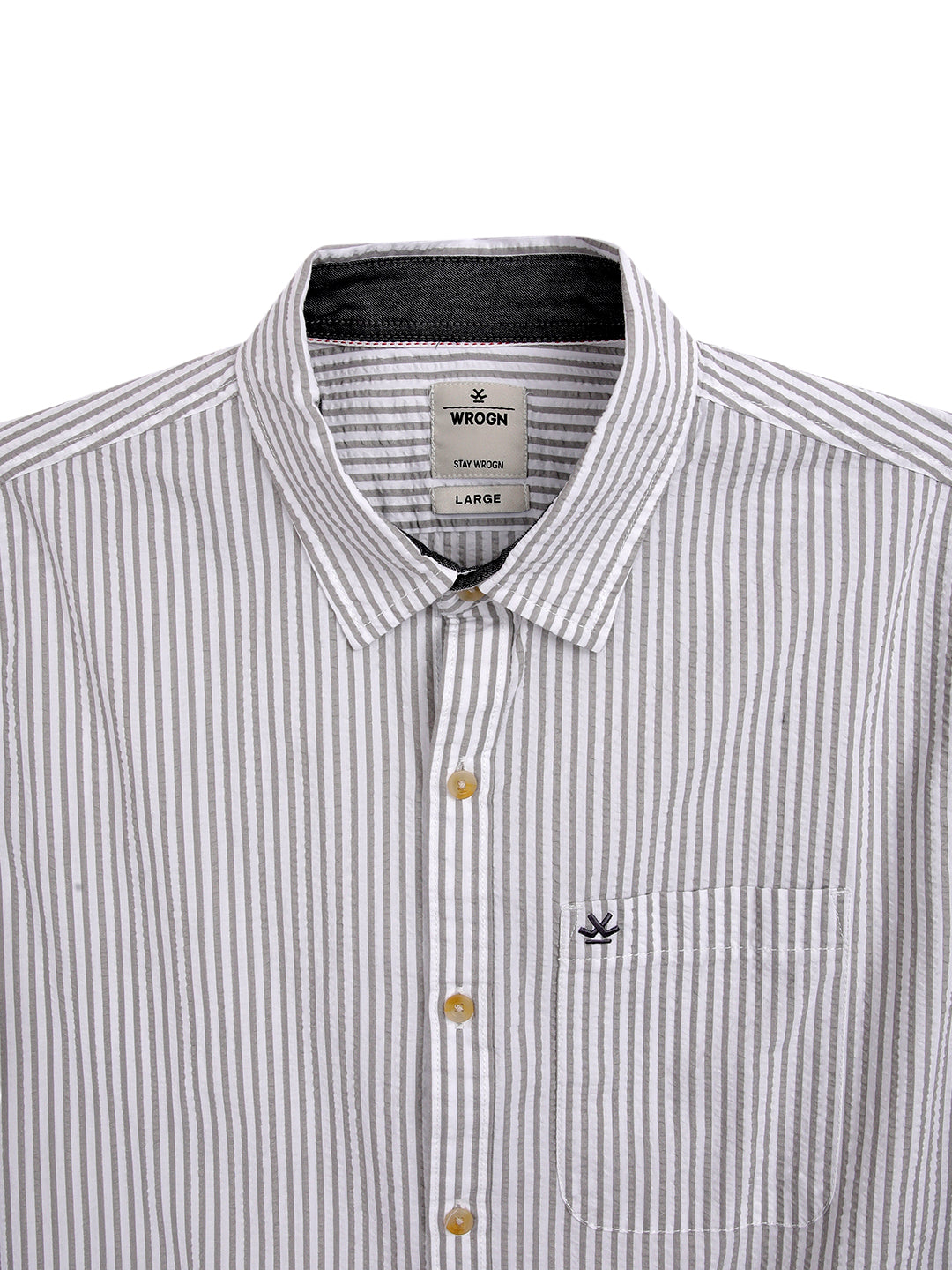 Urban Off White Striped Comfort Fit Shirt