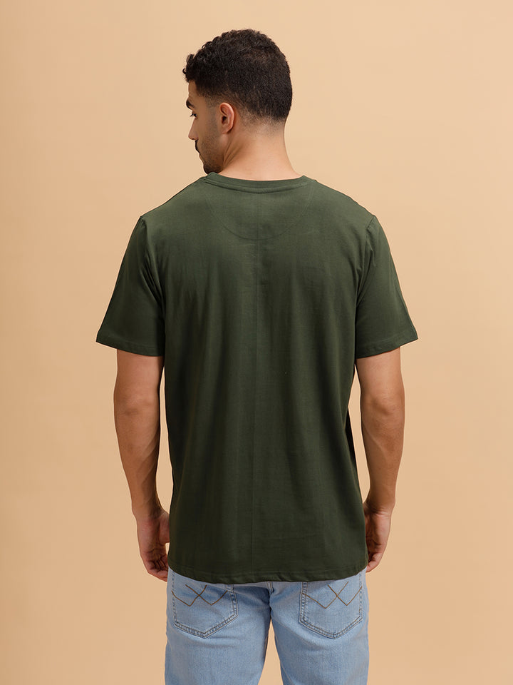 3D Wireframe Printed T-Shirt | Olive