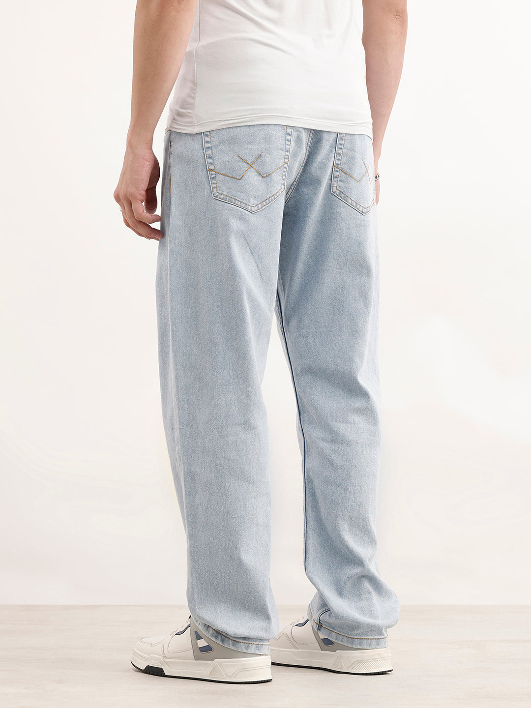 Solid Anti Fit Denim Jeans  | Light Blue