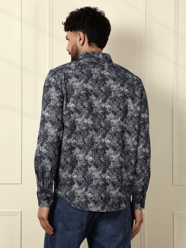 Textured Knit Shirt | Navy Blue