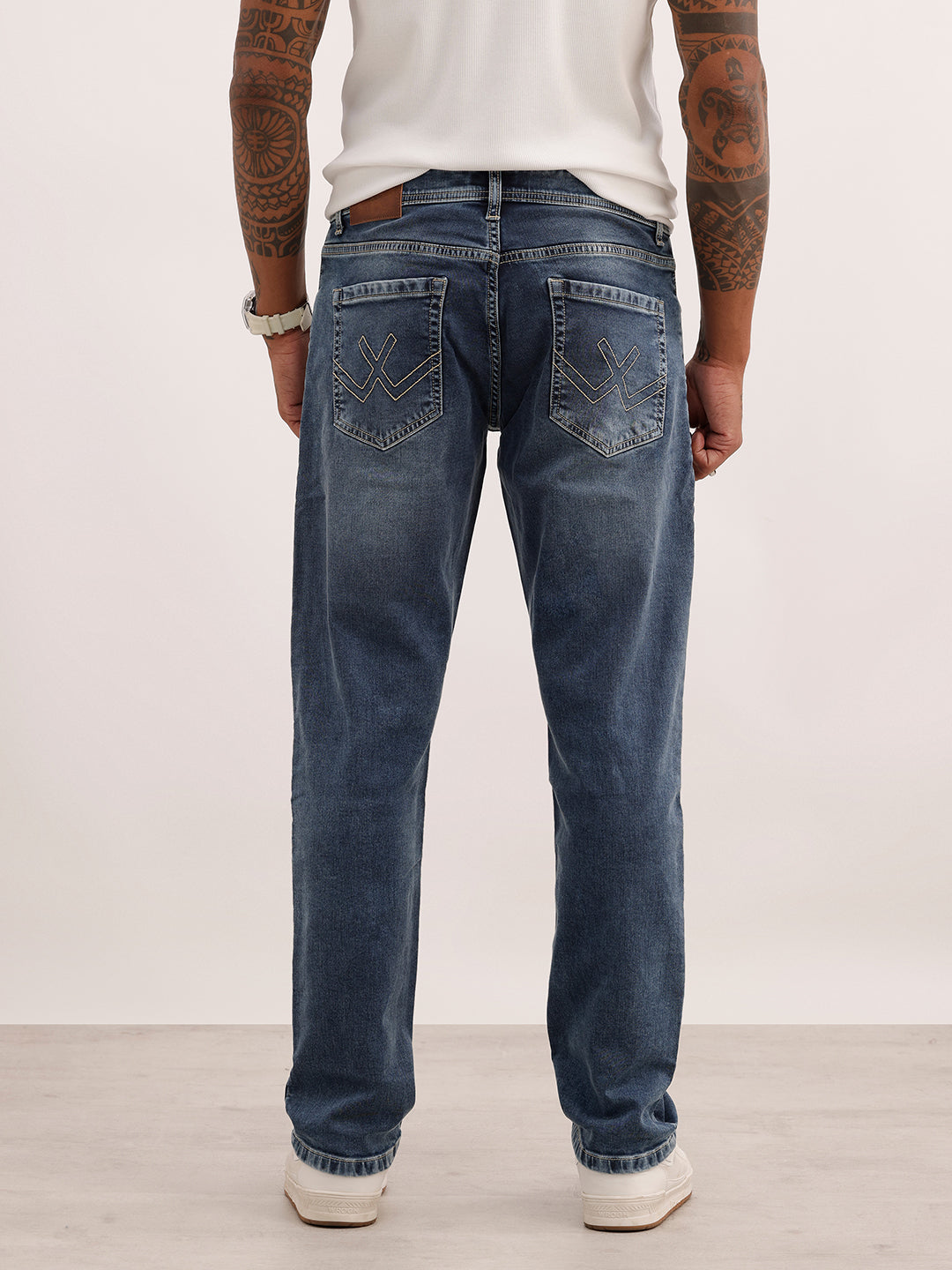 Faded Straight Fit Denim Jeans | Blue | WJN0200SR2223S