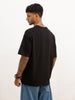 Oversized Fit Placement Printed T-Shirt | Black | WTS02HSOS1062S