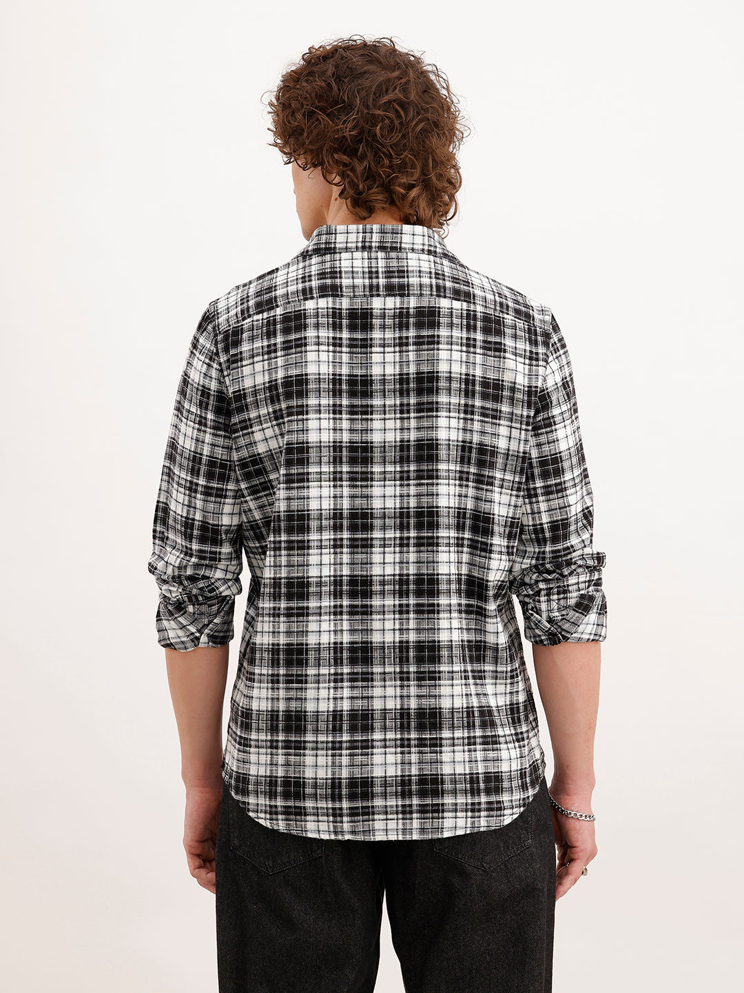 Slim Fit Textured Shirt  | Black