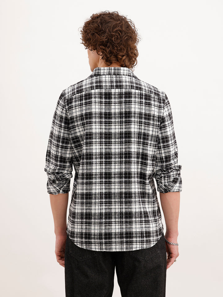 Slim Fit Textured Shirt  | Black