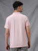 Solid Texture Pink Polo T-Shirt