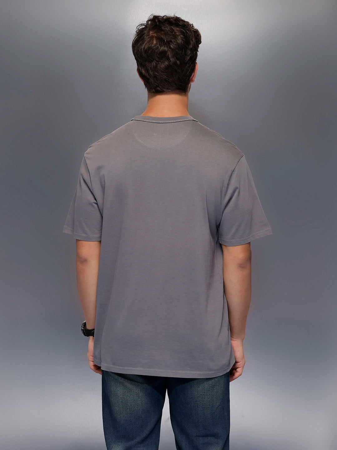 Solid Oversized T-Shirt   |  Grey